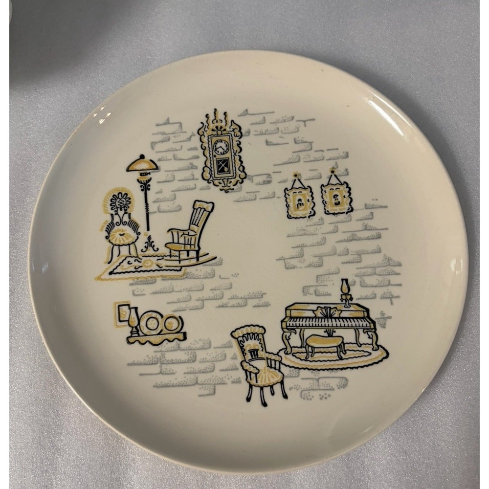 Vintage Marcrest Gay Nineties Dinner Plates Set of 4 10" MCM Hand Decorated USA - Picture 3 of 6